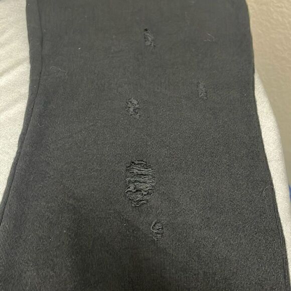 n:philanthropy Womens Large Distressed Jogger Sweatpants Black Pockets NWT - Picture 4 of 10